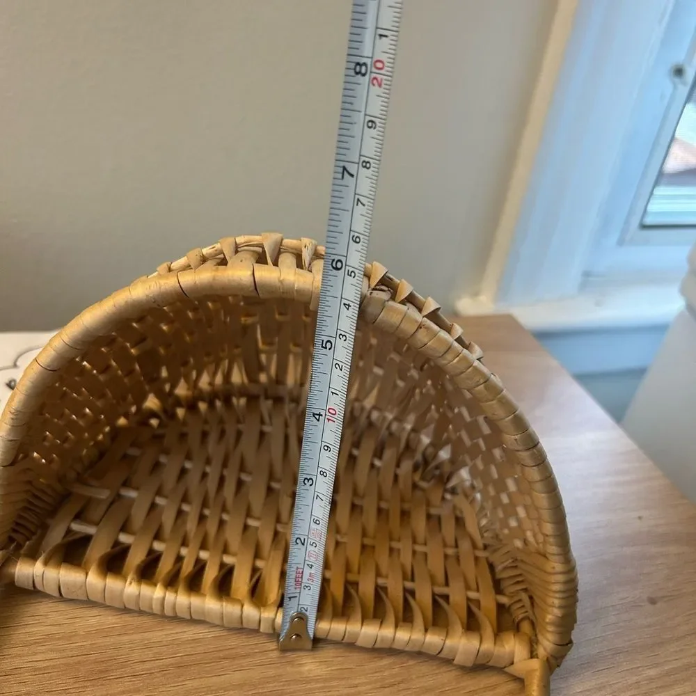 2 - Woven Wall Baskets with Handle - Natural